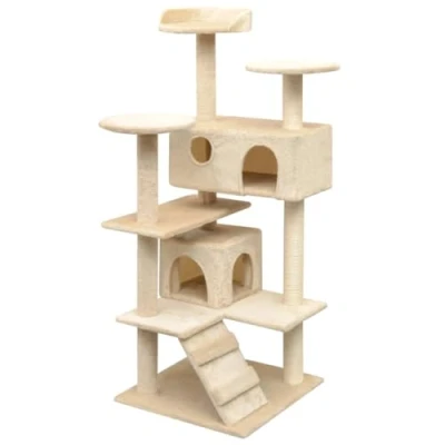 Afbeelding van vidaXL Kattenkrabpaal met sisal krabpalen 125 cm beige