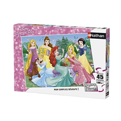 Image de Puzzle 45 pièces Nathan Rencontre avec les princesses Disney