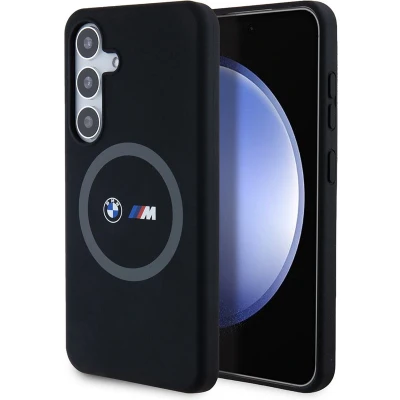 Afbeelding van BMW M Silicone Back Case (MagSafe Compatible) Geschikt voor Samsung Galaxy S24 (S921) Zwart