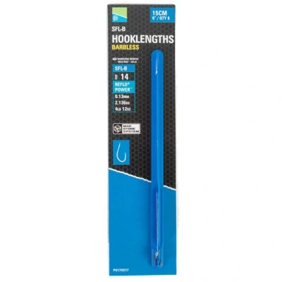 Afbeelding van Preston Onderlijn SFL B 15cm Barbless (8pcs) Maat : Haak 20 0.10mm