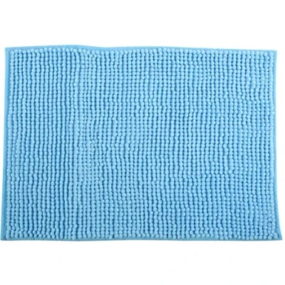 Afbeelding van MSV Badkamerkleed/badmat/toilet voor op de vloer lichtblauw 60 x 90 cm microvezel anti slip