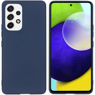 Afbeelding van iMoshion Hoesje Geschikt voor Samsung Galaxy A53 Siliconen EasyGrip Backcover Donkerblauw