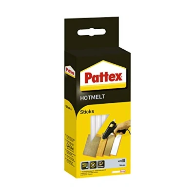 Image de Pattex 827492 Bâtons de colle à chaud 500 g, Transparent, Set 25 Pièces