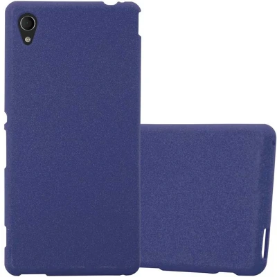Afbeelding van Cadorabo Hoesje geschikt voor Sony Xperia M4 AQUA in FROST DONKER BLAUW Beschermhoes gemaakt van flexibel TPU silicone Case Cover