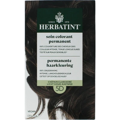 Afbeelding van Herbatint Permanente Haarkleuring 5D Licht Goud Kastanje