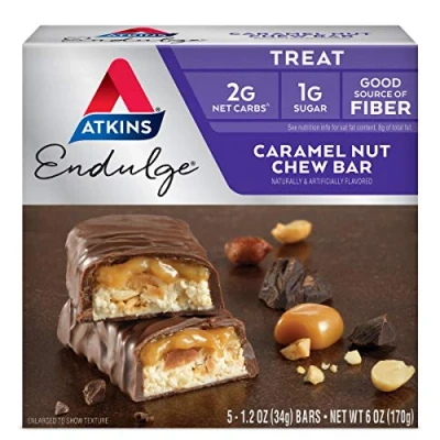 Afbeelding van Atkins Endulge Caramel Nut Chew Doos 5 x 34g Koolhydraatarm eten doe je zó!