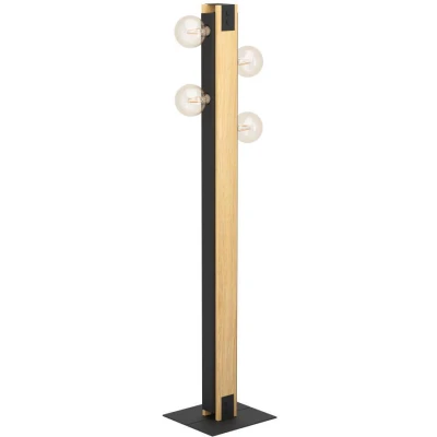 Afbeelding van EGLO Layham Vloerlamp E27 127,5 cm Hout/Staal Zwart/Bruin