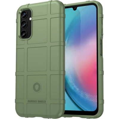 Afbeelding van iMoshion Hoesje Geschikt voor Samsung Galaxy A25 Siliconen Rugged Shield Backcover Donkergroen