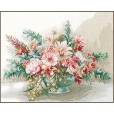 Afbeelding van Lanarte borduurpakket Bloemenboeket 0169794