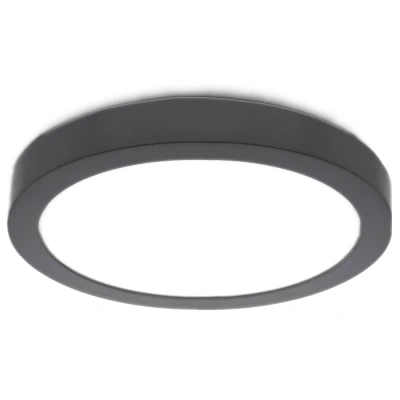 Afbeelding van LED Paneel Plafondlamp 12W, Rond 21cm, Opbouw, Dimbaar, Zwart