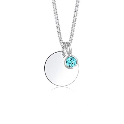 Afbeelding van Elli Halsketting maart birthstone 925 Sterling Zilver Swarovski® Kristal