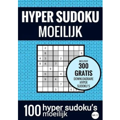 Afbeelding van HYPER Sudoku Moeilijk nr. 17 Puzzelboek met 100 Moeilijke Puzzels voor Volwassenen en Ouderen