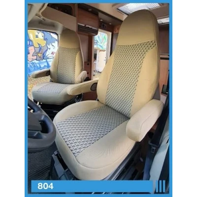 Afbeelding van BREMER SITZBEZÜGE Stoelhoezen, passen op bestuurders en bijrijdersstoelen van een camper, kleurnummer 804, Beige