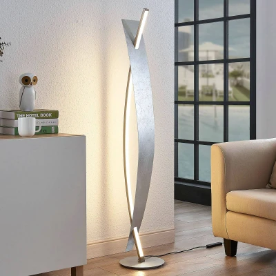 Afbeelding van LED vloerlamp Marija, zilver, dimbaar, 140 cm