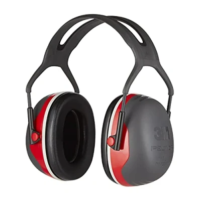 Afbeelding van 3M Peltor Premium Plus oorbeschermers X3A, capsule gehoorbescherming met hoofdbeugel, zwart/rood, geschikt voor hoog geluidsniveau van 95 110 dB, dempt geluidsbelasting 33dB (SNR)