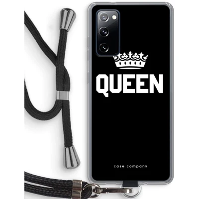 Afbeelding van Case Company® hoesje met Koord geschikt voor Samsung Galaxy S20 FE / 5G Queen Zwart Telefoonhoesje Bescherming aan alle Kanten en Over de Schermrand
