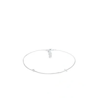 Afbeelding van Elli Kreuz SOLITÄR Kristalle Enkelbandjes, Dames, Maat: 22, Silber