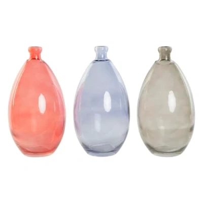 Afbeelding van Vaas DKD Home Decor Zwart Rood Marineblauw Gehard glas 14 x 30 cm (3 Stuks)