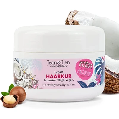Afbeelding van Jean &amp; Len Philosophie reparatie kokosolie, macadamia, maakt het haar vitaal en verzorgd, rijke verzorging voor sterk beschadigd haar, 250 ml