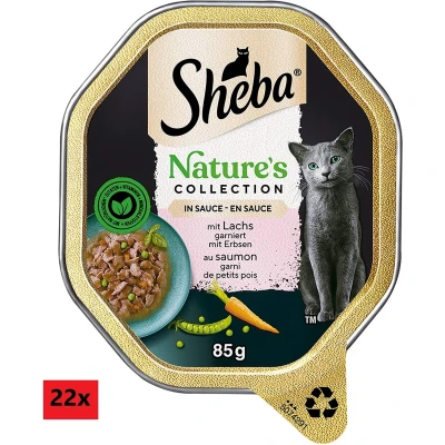 Afbeelding van 22x85g Zalm in Saus Nature&#039;s Collection Sheba Kattenvoer