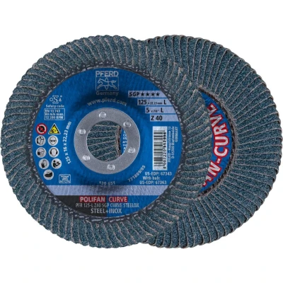Afbeelding van PFERD 67689062 Z Sgp Curve Steelox Lamellenschijf Diameter 125 mm Boordiameter 22.23 10 stuk(s)
