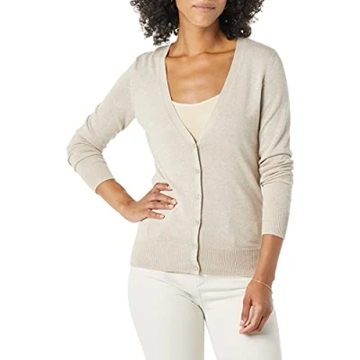 Image de Amazon Essentials Cardigan léger à col en V (grande taille disponible) Kvinnors, Avoine Clair, XXL