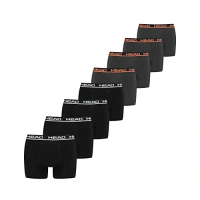 Afbeelding van HEAD 8 stuks boxershorts voor heren 841001001, Zwart/Grijs