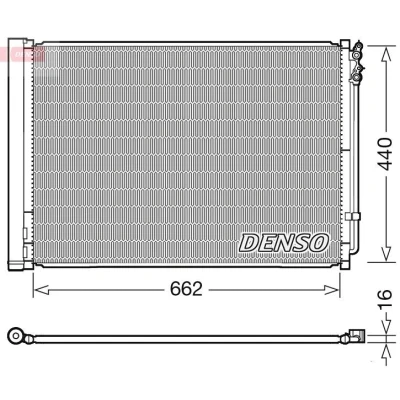 Afbeelding van DENSO DCN05032 Condensor Airco Met droger 622x459.7x16 R 134a 622 BMW: 5 Saloon, Touring, 7