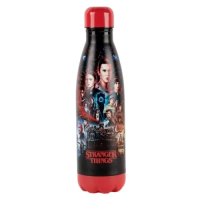 Image de Konix Stranger Things Bouteille isotherme Acier inoxydable 500 ml Motif Best Friends Rouge et noir