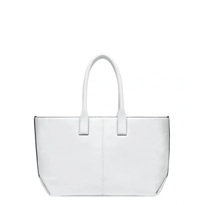 Afbeelding van LIEBESKIND BERLIN Leren Shopper Schoudertas Seasonal Noos Sheep Natural Chelsea Cream White Wit