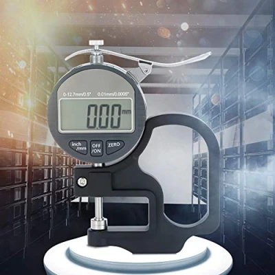Afbeelding van Digitale diktemeter 0 12,7 mm, diktemeters met hoge precisie 0,01 meetinstrumenten voor het meten van de dikte leer, papier