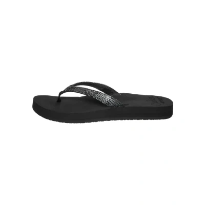 Afbeelding van Reef STAR Cushion Sassy Teenslippers, Dames, Maat: 37.5, Black/silver Textiel/ synthetisch