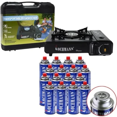 Afbeelding van Kochmann Gaskooktoestel (inclusief 12 gaspatronen, transportkoffer, 1 lamp)