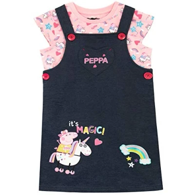 Afbeelding van Peppa Pig Tuinbroek jurk eenhoorn meisjes, Meerkleurig