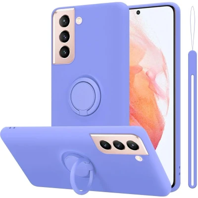 Afbeelding van Cadorabo Hoesje geschikt voor Samsung Galaxy S21 5G in LIQUID LICHT PAARS Beschermhoes van flexibel TPU silicone Case Cover met ring