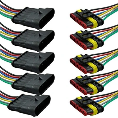 Afbeelding van Mintice 5 x 6 polige auto, automatisch, waterdicht, elektrische connector, stekkerset met AWG draad van mariene kaliber
