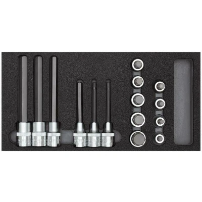 Image de GEDORE RED R22150011 jeu de clés à douilles 1/2&quot; en 1/3 module mousse, 15 pièces 3301710