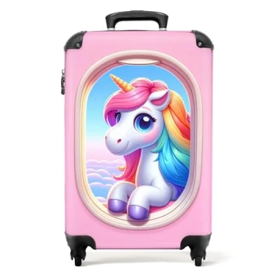 Afbeelding van NoBoringSuitcases.com® Unicorn koffer Roze reiskoffer meisje 55x35x25