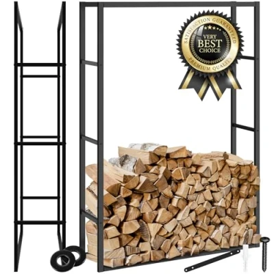 Afbeelding van TecTake® Haardhoutrek houtopslag Industriële Look 100,5 x 25 150 cm Voor Binnen &amp; Buiten Stabiel en Onderhoudsvriendelijk
