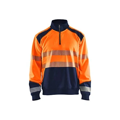 Afbeelding van Blaklader Sweatshirt halve rits High Vis 3556 2528 Oranje/Marineblauw 4XL