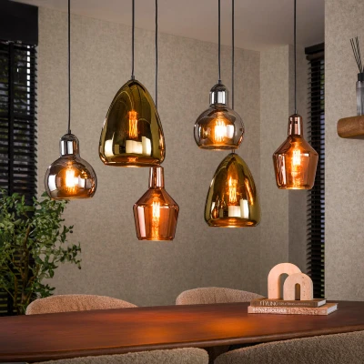Afbeelding van Coventry hanglamp 6L mix artic zwart