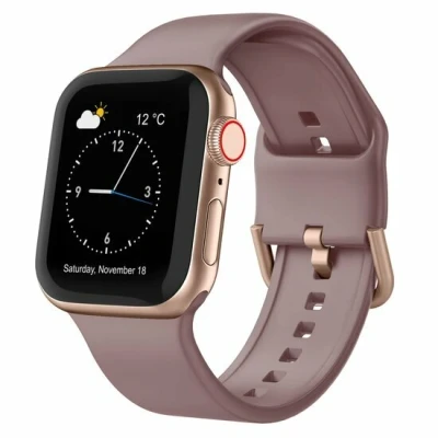 Afbeelding van Apple Watch Soft siliconen bandje met gespsluiting Paarsbruin Geschikt voor 38mm / 40mm 41mm