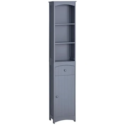 Afbeelding van HOMCOM Badkamerkast MDF 34x24x170cm Grijs