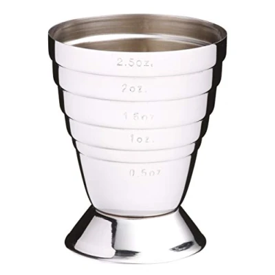 Afbeelding van BarCraft All in 1 cocktaildispenser met meetmarkeringen voor 6 hoeveelheden alcohol, roestvrij staal