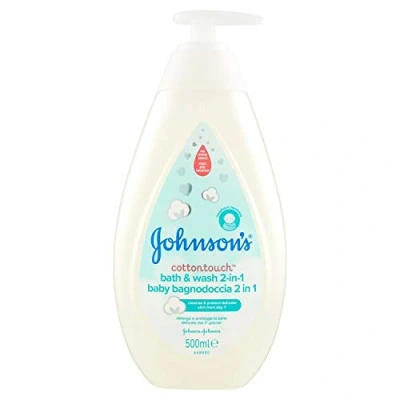 Afbeelding van Johnson&#039;s Baby, Cottontouch 2 in 1 douchebad voor kinderen en pasgeborenen, met echt katoen, zonder alcohol zeepsulfaatkleurstoffen, geen tranen, 500 ml
