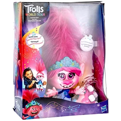 Afbeelding van DreamWorks Trolls World Tour Poppy interactieve, sprekende en zingende pop met beweegbaar haar, voor meisjes jongens vanaf 4 jaar