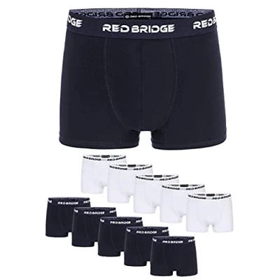 Afbeelding van Boxershorts voor heren, effen, smal, katoen, elastisch, ondergoed, basic, 10 stuks, Blauw/Wit