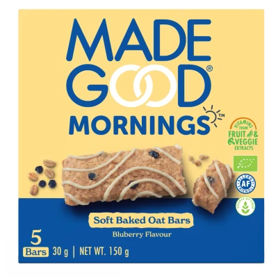 Afbeelding van Made Good Mornings Biologisch Blueberry Granolabar 150GR