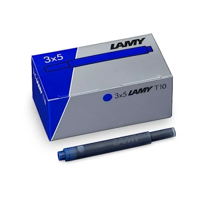 Afbeelding van Lamy T10 inktpatronen met grote inktvoorraad, compatibel alle vulpenmodellen, inhoud: 1,25 ml per cartridge, 5 stuks verpakking, inktkleur: blauw
