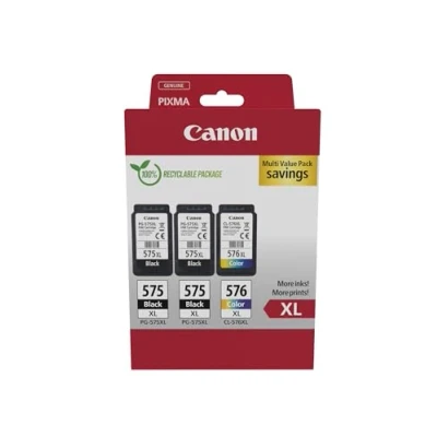 Afbeelding van Canon PG 575XL + 575L CL 576XL photo value pack Inktcartridge Zwart 3 kleuren
